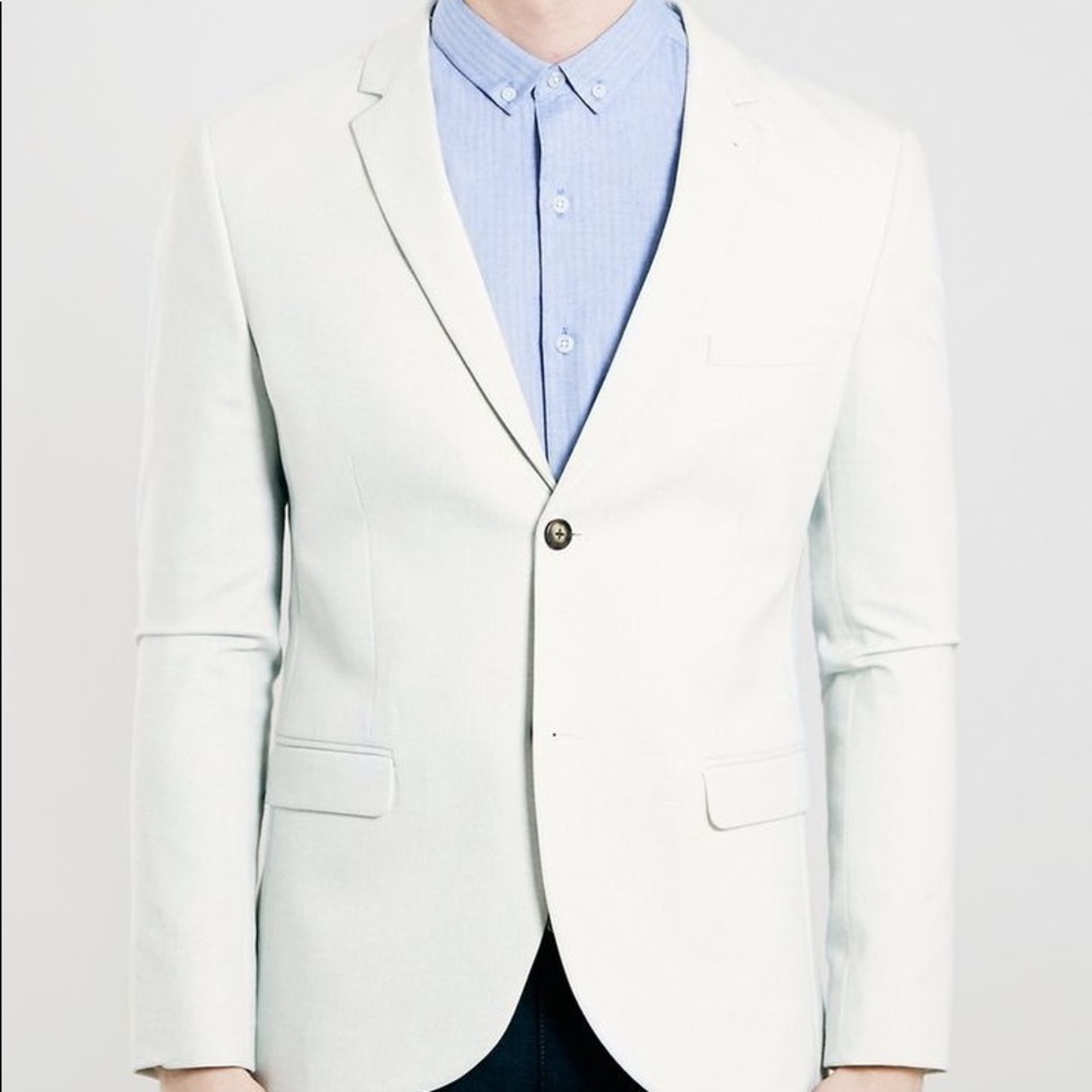Topman Men's Jersey knit Skinny Blazer in Icemint